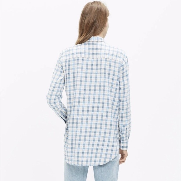Madewell Flannel Oversized Boyshirt Benton Plaid Shirt E0345 - Picture 3 of 9
